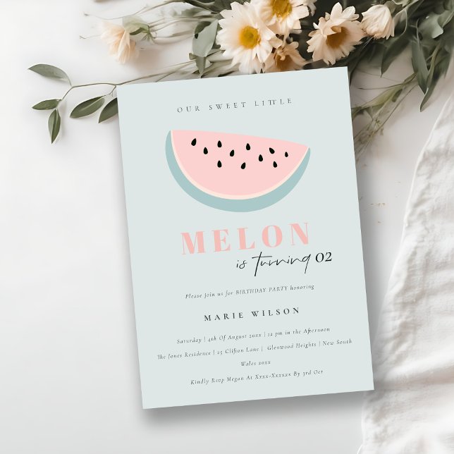 Invitación Cuidar nuestro pequeño Melon Pastel Azul cualquier (Subido por el creador)