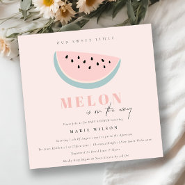 Invitación Cuidar nuestro pequeño Melon Pastel Baby Shower Ro