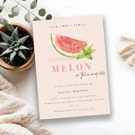 Invitación Cuidar nuestro pequeño Melón Rubor cualquier cumpl