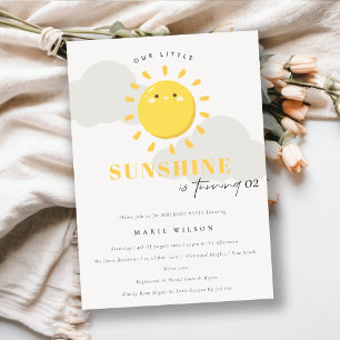 Invitación Cuidar nuestro pequeño sol amarillo cualquier edad