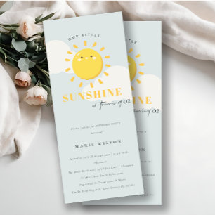 Invitación Cuidar nuestro pequeño sol azul cualquier cumpleañ