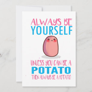 Invitación Cuídate siempre, a menos que una papa Kawaii Pot