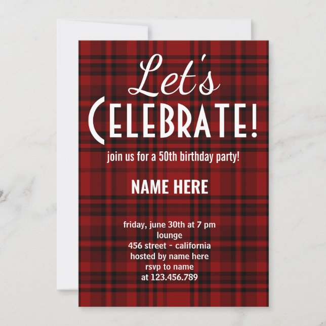 INVITACIÓN CUIZAMOS PLAID DE VERIFICACIÓN FESTEJEMOS FIESTA D (Anverso)