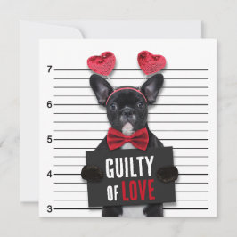 Invitación Culpable Amor Mugshot Perro Divertido El día de Sa