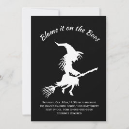 Invitación Culpen a la fiesta de Halloween en blanco y negro