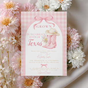 Invitación Cultivado en Botas de Vaquera de Texas con Lazo Ro