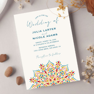 Invitación Cultura Tribal Folk Country Cresta Mandala Boda