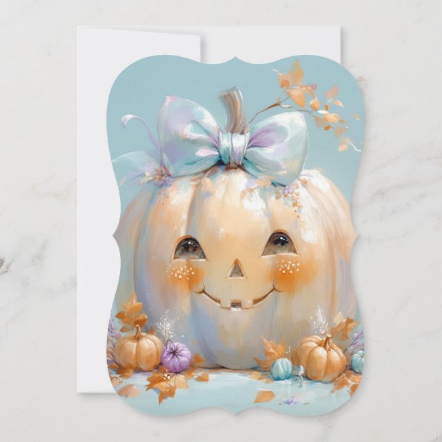 Invitación Cumpkin Jackolantern Halloween Baby Shower (Reverso)