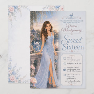 Invitación Cumple Dulces Dieciséis Lagos Azul