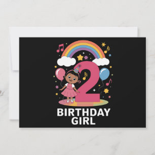 Invitación Cumpleañera de Dos Años Niña Cumpleaños 2do Cumple
