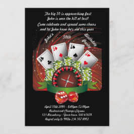 Invitación Cumpleañero de cualquier edad, póquer, juego, casi