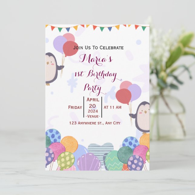 Invitación Cumpleaños (Anverso de pie)