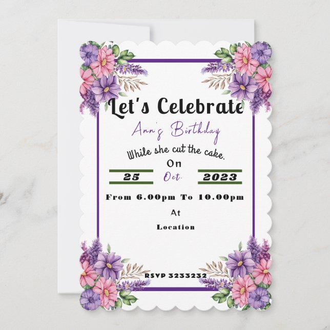 Invitación Cumpleaños (Anverso)