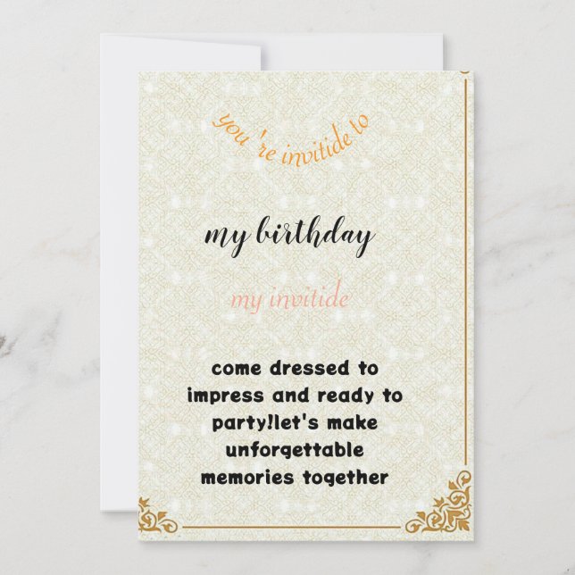 invitación cumpleaños (Anverso)