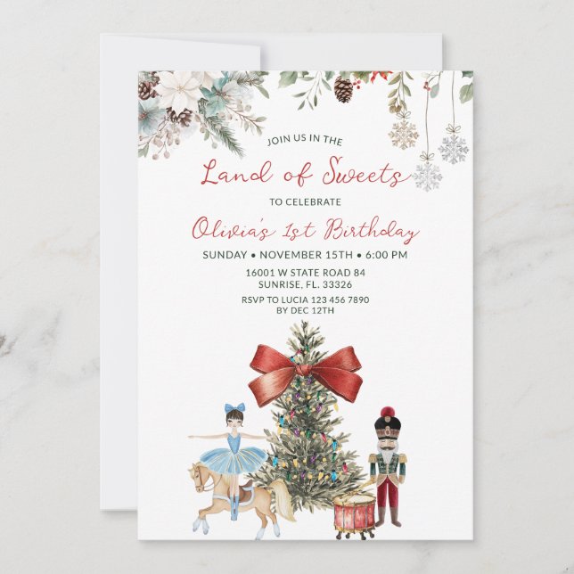 Invitación Cumpleaños 1º Bailarina del País de las Golosinas  (Anverso)