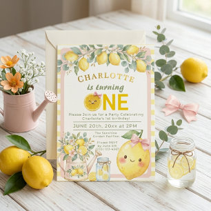 Invitación Cumpleaños 1º Cumpleaños de Limonada Adorable