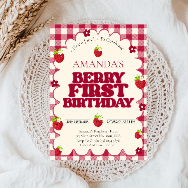 Invitación Cumpleaños 1º de Frambuesa Berry Primero  (Subido por el creador)