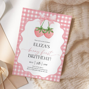 Invitación Cumpleaños 1º de Fresa Berry First