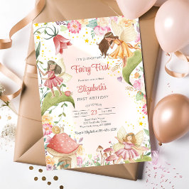 Invitación Cumpleaños 1º de Hada Primera Caprichosa Floral