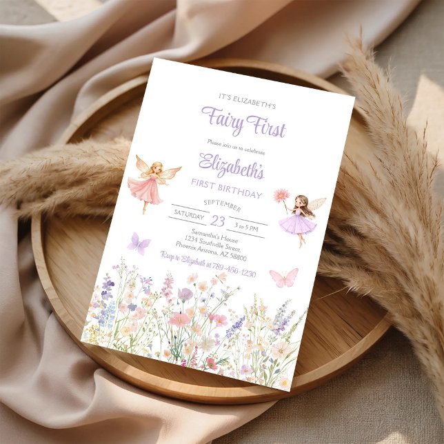 Invitación Cumpleaños 1º de Hada Primera Caprichosa Floral (Subido por el creador)