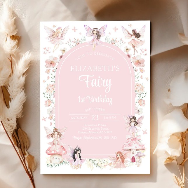 Invitación Cumpleaños 1º de Hada Primera Caprichosa Floral (Subido por el creador)