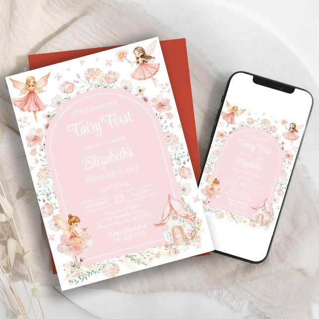 Invitación Cumpleaños 1º de Hada Primera Caprichosa Floral (Subido por el creador)