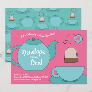 Invitación Cumpleaños 1º de los niños de la fiesta del té