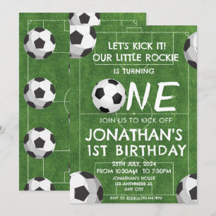 Invitación Cumpleaños 1º de niños deportistas fútbol lindo ni