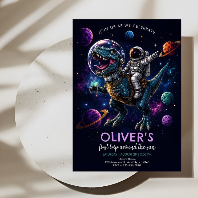 Invitación Cumpleaños 1º del astronauta dinosaurio (Subido por el creador)