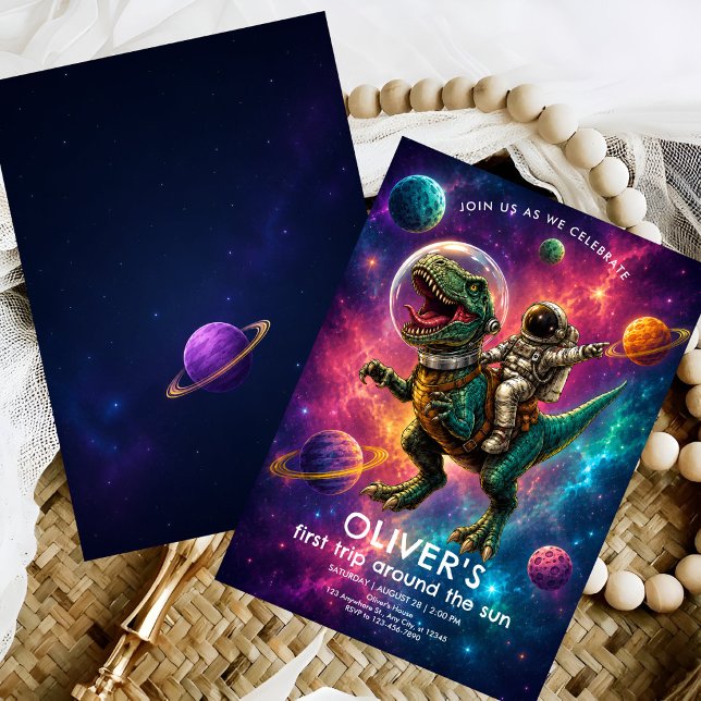 Invitación Cumpleaños 1º del Dinosaurio Cósmico (Subido por el creador)