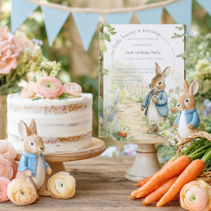 Invitación Cumpleaños 1º del jardín del conejo vintage