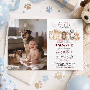 Invitación Cumpleaños 1º Fiesta de Cumpleaños de Perrito Ad