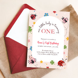 Invitación Cumpleaños 1º Floral Rosa Nuestra Pequeña Señora M