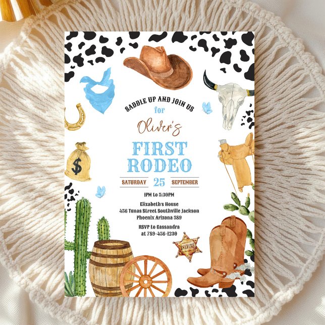Invitación Cumpleaños 1º Rodeo de Vaquero Salvaje Oeste  (Subido por el creador)