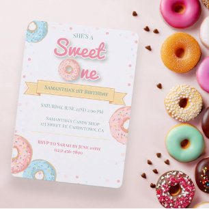 Invitación Cumpleaños 1º 'Sweet One' Donut