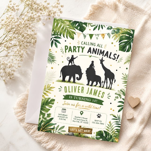 Invitación Cumpleaños 10 de Animales de la Jungla (Subido por el creador)