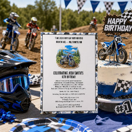Invitación Cumpleaños 10 de Motocross para Niños en Bicicleta