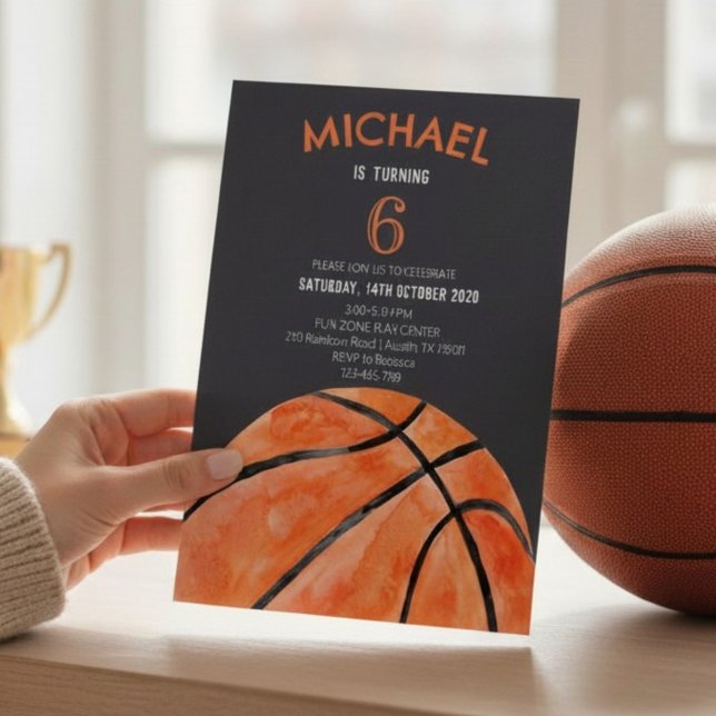 Invitación Cumpleaños 10 de Niño Deportes Baloncesto (Subido por el creador)