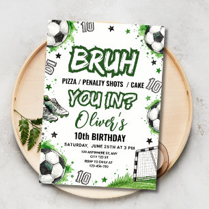 Invitación Cumpleaños 10 de niños fútbol BRUH Deportes Fútbol