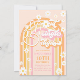 Invitación Cumpleaños 10 Peace Out Single Digits Boho Arcoíri