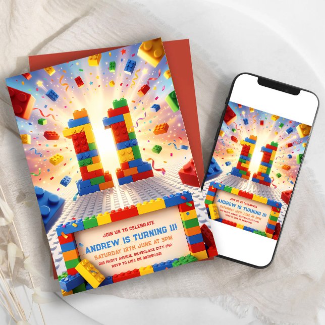 Invitación Cumpleaños 11 de Building Blocks (Subido por el creador)