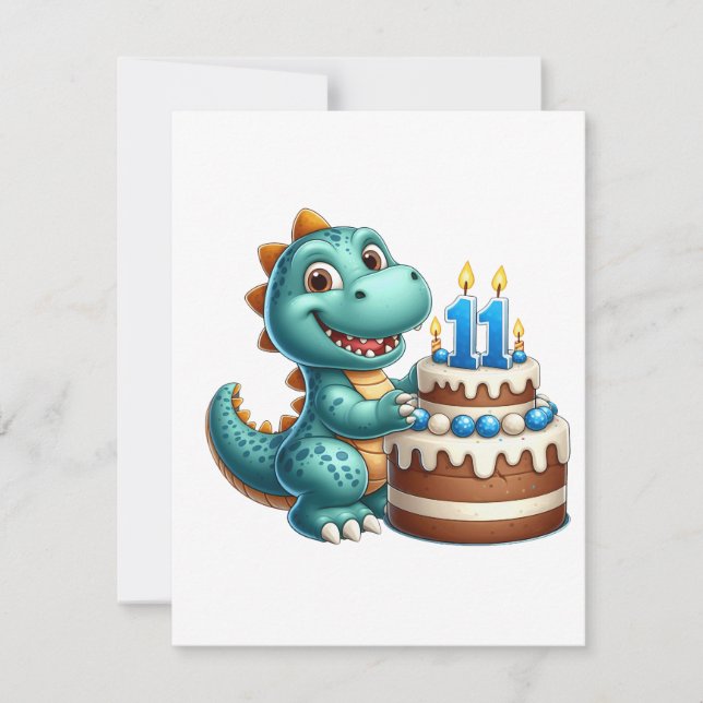 Invitación Cumpleaños 11 de Dino (Anverso)
