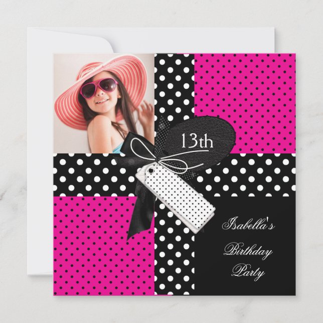 Invitación Cumpleaños 13 de chicas adolescentes (Anverso)