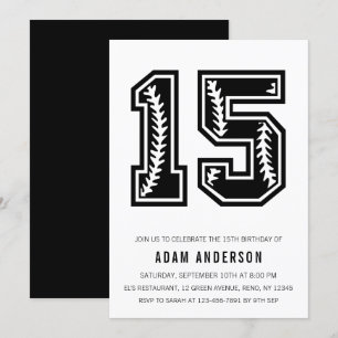 Invitación Cumpleaños 15 de los hombres blancos y negros mode