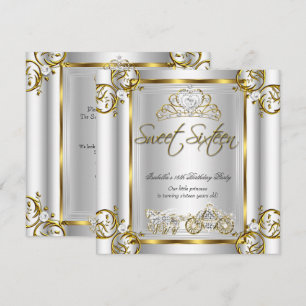 Invitación Cumpleaños 16 de Hada Dulce Oro Plata