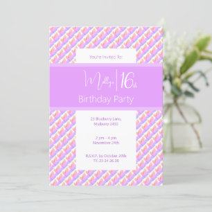 Invitación Cumpleaños 16 Dulces Cumpleaños Magnolia Arcoíris 
