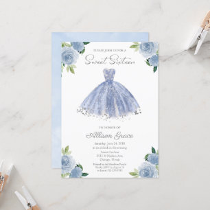 Invitación Cumpleaños 16 Hermoso Foil Plateado Ves
