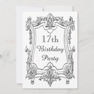 Invitación Cumpleaños 17 Vintage Rollo Francés Doble Cara