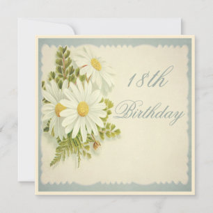 Invitación Cumpleaños 18 Chic Vintage Daisies