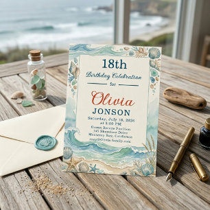 Invitación Cumpleaños 18 en la Costa de la Playa